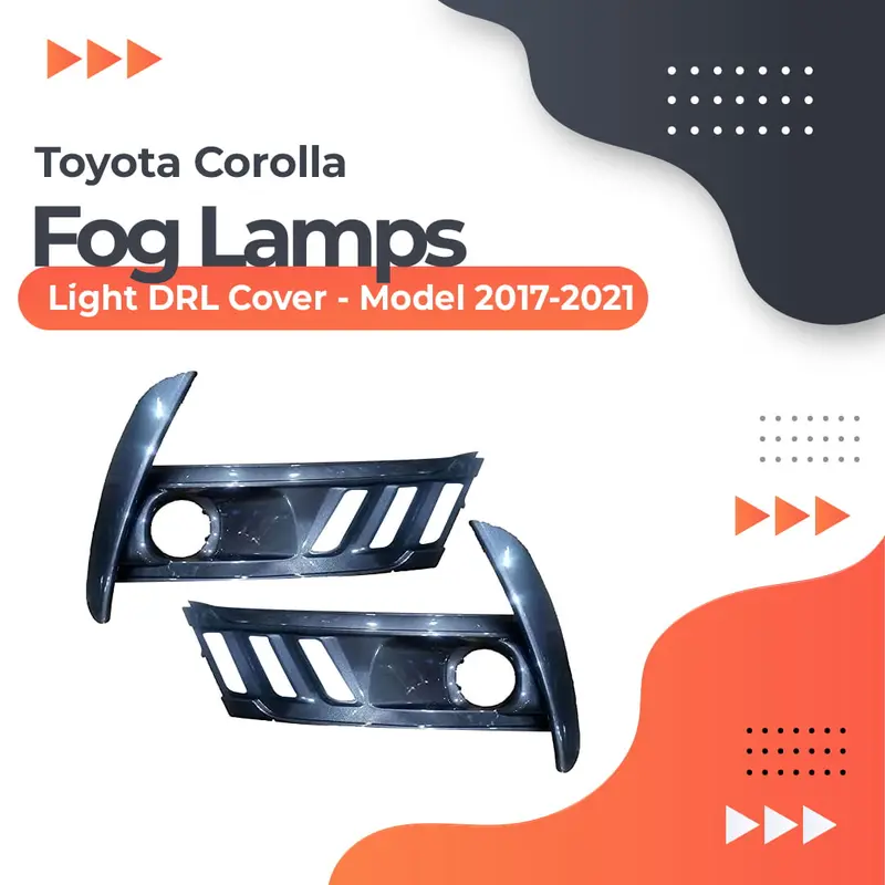 Toyota Corolla Fog Lamps Light Drl Cover 2017 - 2024 - Mustang Style Face Lift Drl Cover Without Chrome 1
