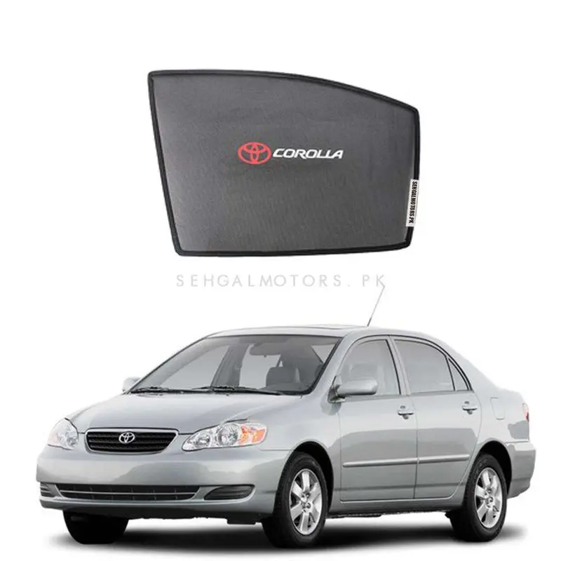 Toyota Corolla Foldable & Flexible Sunshade With Logo 2002 - 2008 - Side Sun Shade 1