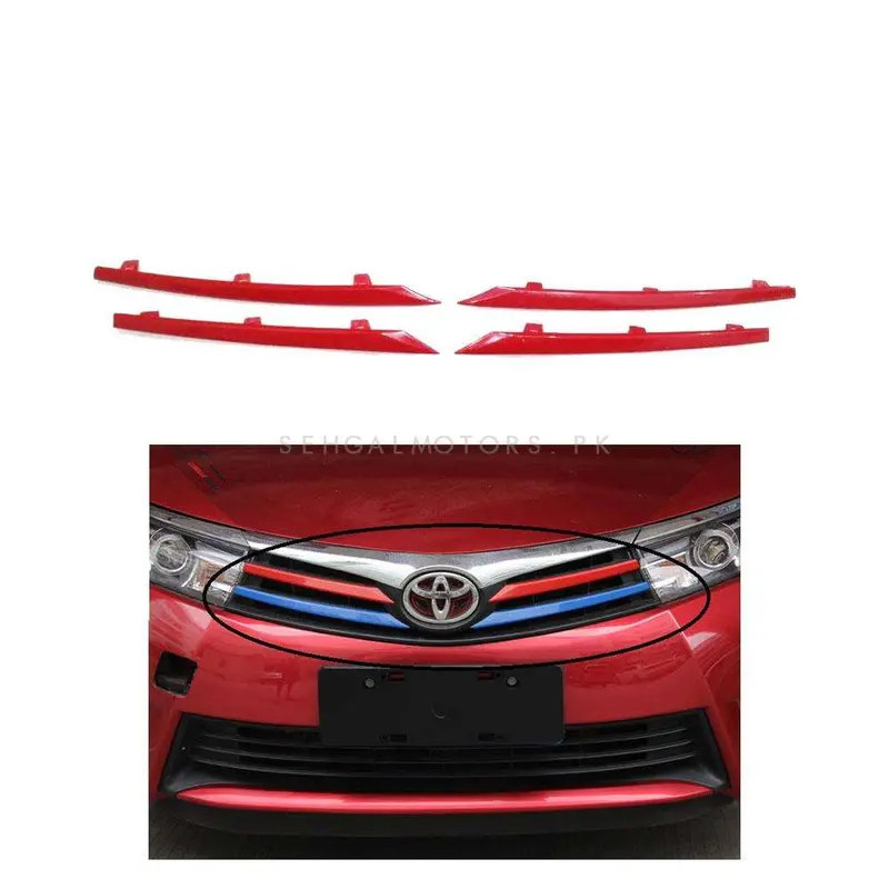 Toyota Corolla Front Grille Trims Red 2017 - 2021 2
