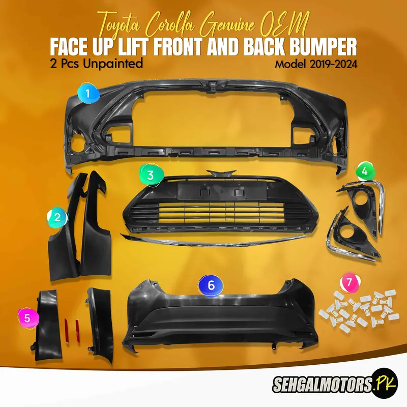 Toyota Corolla Genuine Oem Bumper 2 Pcs Unpainted - Model 2019-2024 2