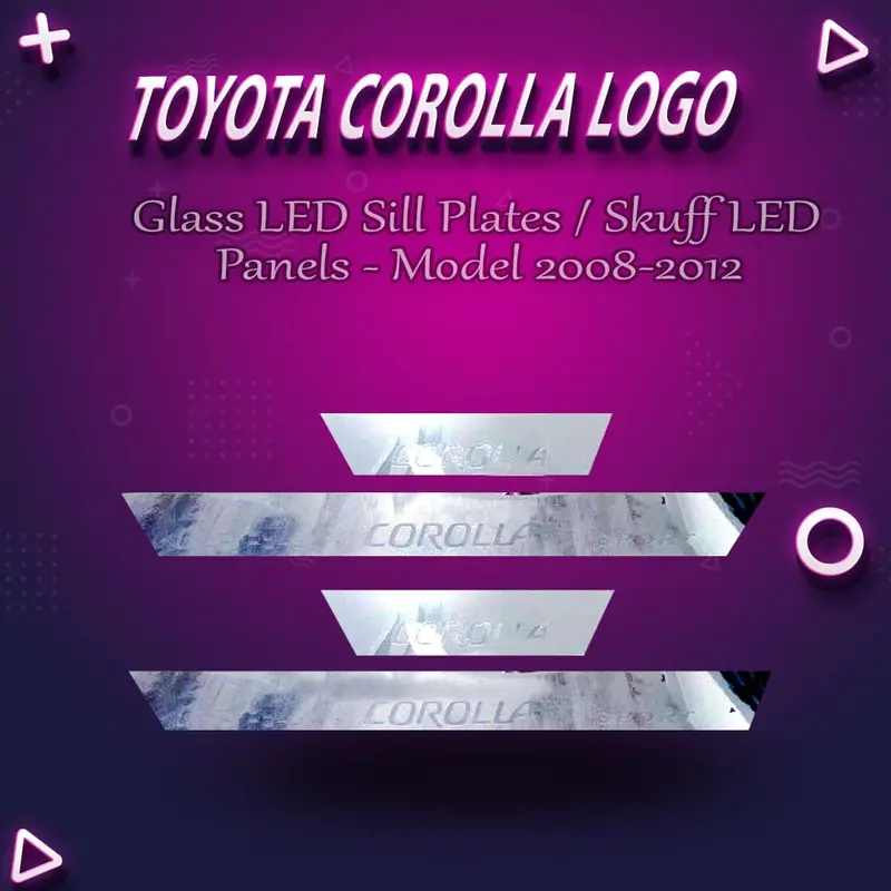 Toyota Corolla Glass Led Sill Plates / Skuff Led Panels 2008 - 2014 1