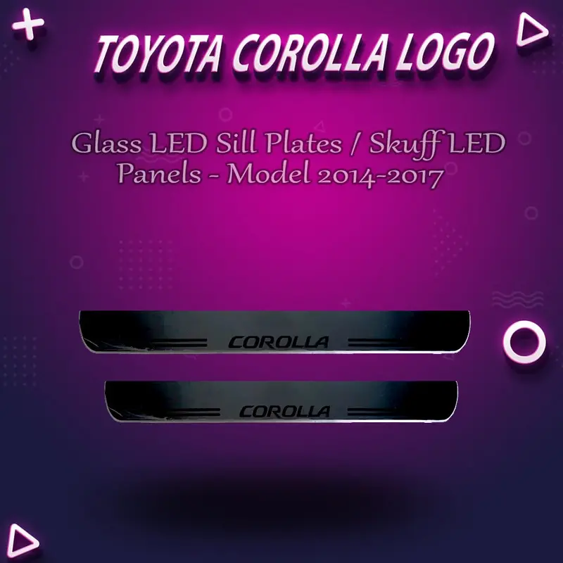 Toyota Corolla Glass Led Sill Plates / Skuff Led Panels - Model 2014-2017 1