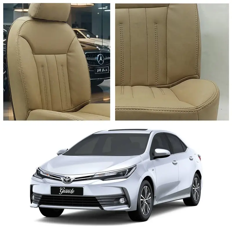 Toyota Corolla Grande Audi Design Beige Seat Covers 2014 - 2021 1