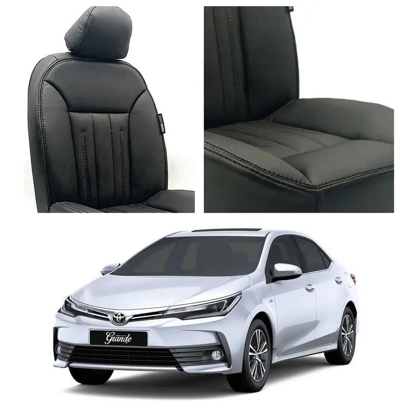 Toyota Corolla Grande Audi Design Black Seat Covers 2014 - 2021 1