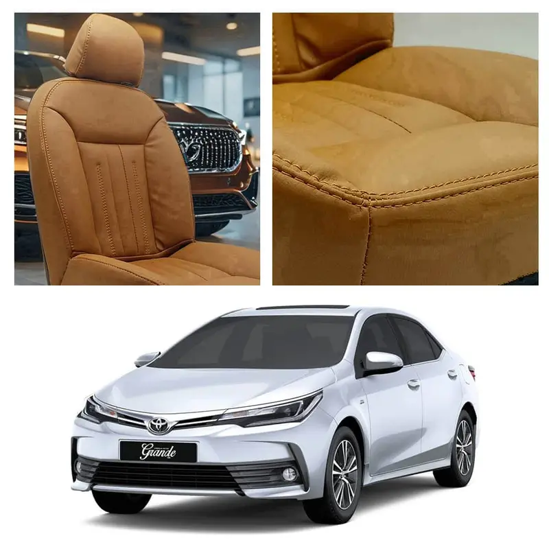 Toyota Corolla Grande Audi Design Brown Seat Covers 2014-2021 2014 - 2021 1