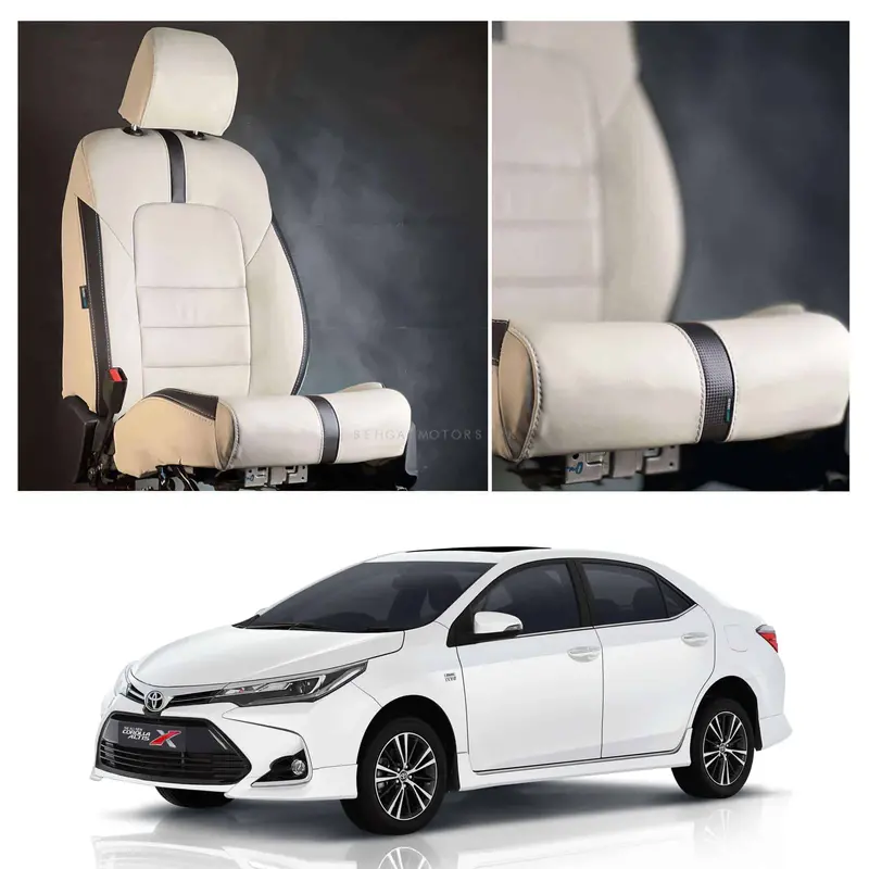 Toyota Corolla Grande Seat Cover Type R Beige Black 2014 - 2021 1