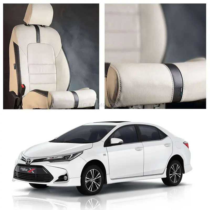 Toyota Corolla Grande Seat Cover Type R Beige Black 2016 - 2022 1