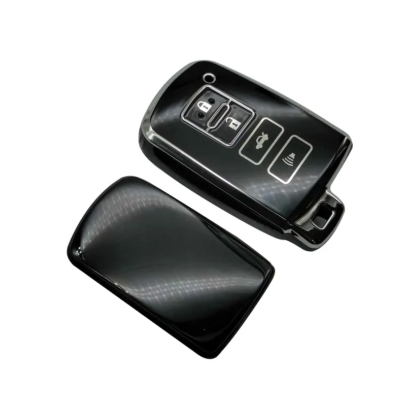 Toyota Corolla Grande Tpu Key Cover Chrome Black 4 Buttons 2021-2022 - Plastic Protection 2