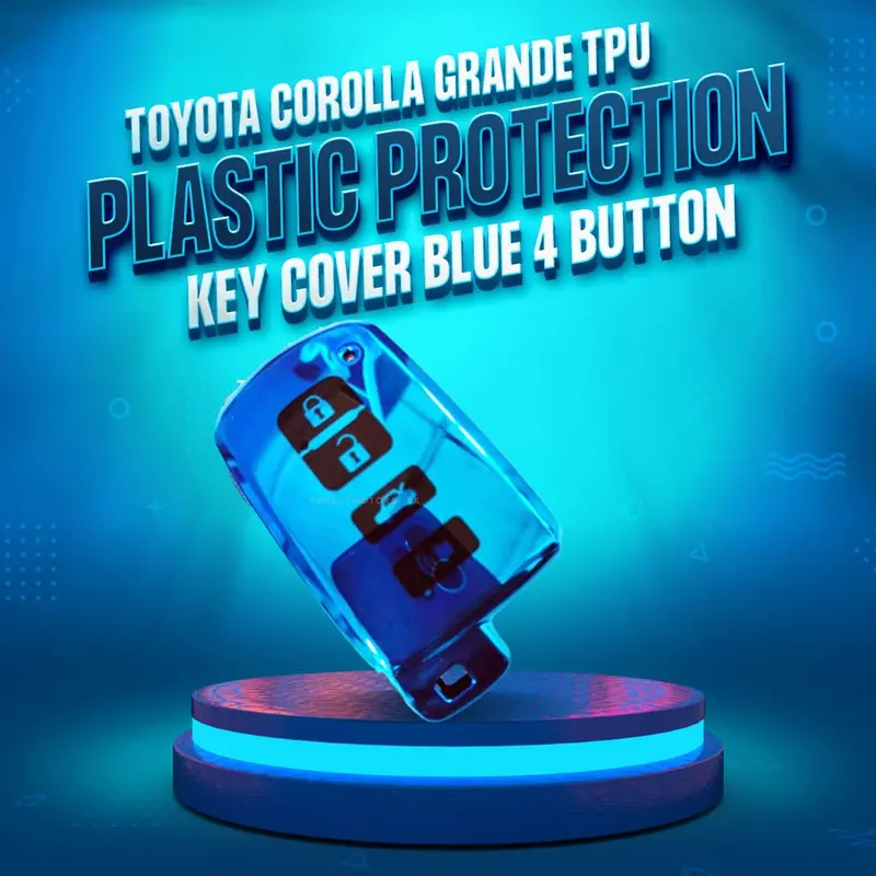 Toyota Corolla Grande Tpu Plastic Protection Key Cover Blue 4 Button 2021 - 2025 1
