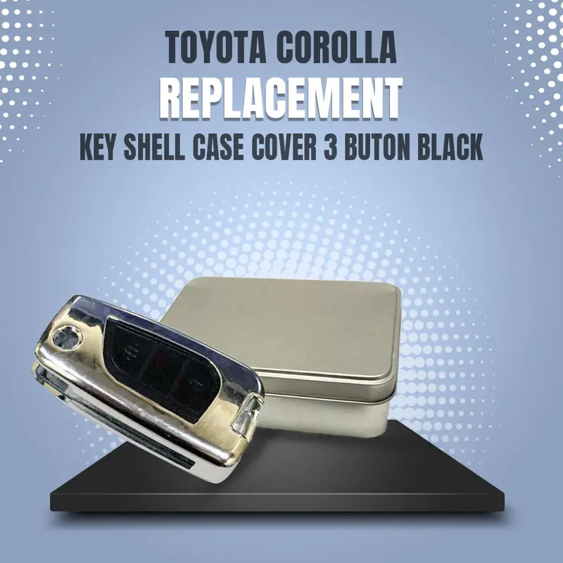 Toyota Corolla Key Shell Case Cover 3 Button Black 2014 - 2017 - Replacement Casing 1