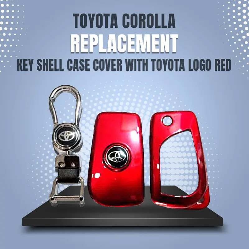 Toyota Corolla Key Shell Case Cover With Toyota Red Logo 2017 - 2021 - Replacement Casing 1