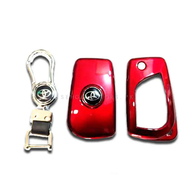 Toyota Corolla Key Shell Case Cover With Toyota Red Logo 2017 - 2021 - Replacement Casing 2