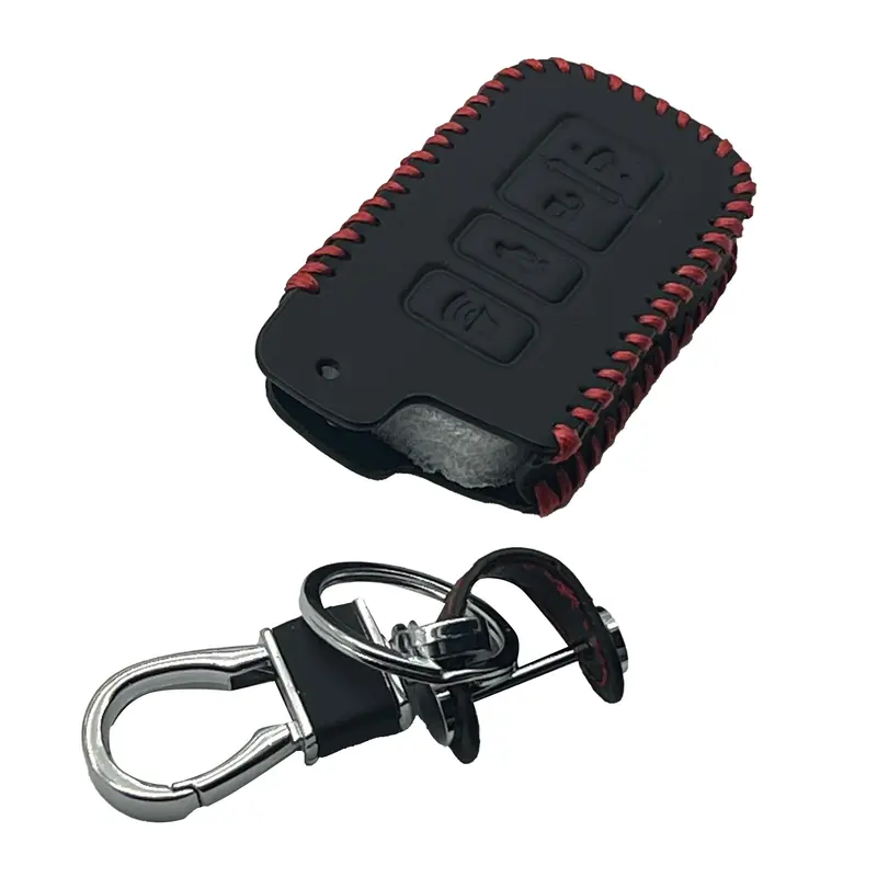 Toyota Corolla Leather Key Cover 4 Button 2012-2016 - - With Key Chain Ring Black 2