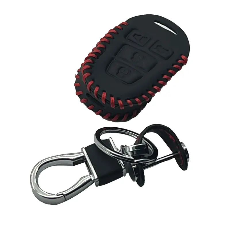 Toyota Corolla Leather Key Cover 4 Button With Key Chain Ring Black 2015 - 2016 2