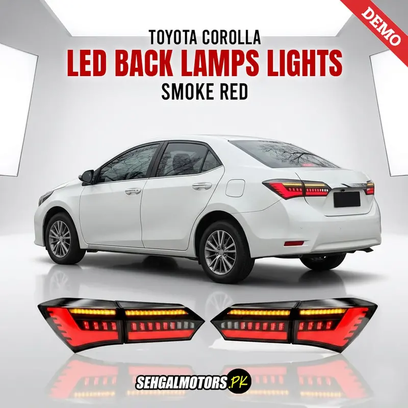 Toyota Corolla Led Back Lamps Lights Smoke Red Pair 2014 - 2017 1