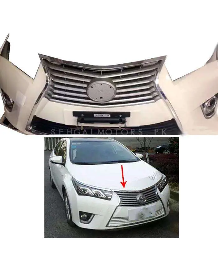Toyota Corolla Lexus Style Front Bumper Unpainted 1 Pc 2014 - 2017 - Lx 570 Style Body Kit | Vland Brand | Camry Style 2