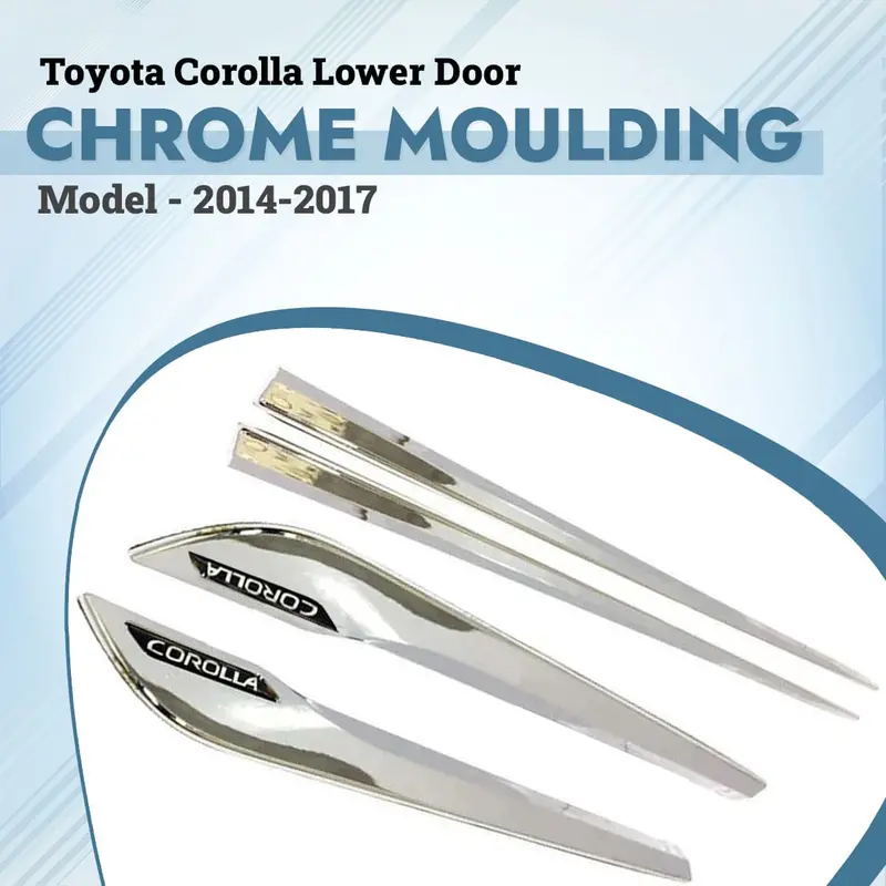 Toyota Corolla Lower Door Chrome Moulding Ma00835/836 2014 - 2017 1