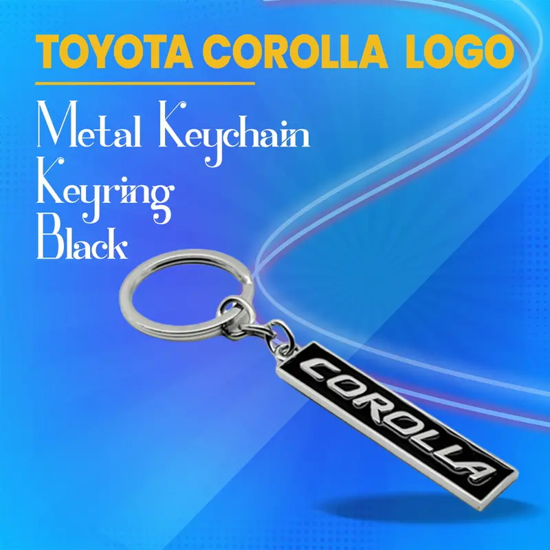 Toyota Corolla Metal Keychain Keyring - Black 1