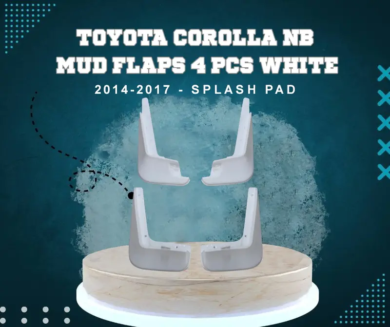 Toyota Corolla Mud Flaps 4 Pcs White 2014 - 2017 - Splash Pad 1