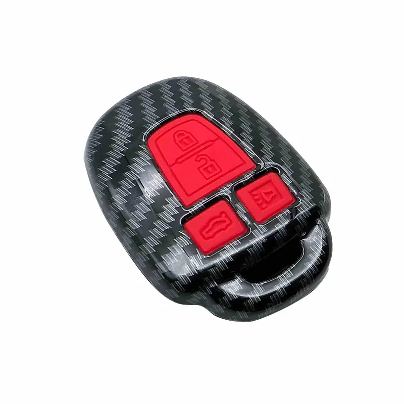 Toyota Corolla Plastic Key Cover Carbon Fiber 4 Buttons 2014 - 2017 - - With Red Pvc 2