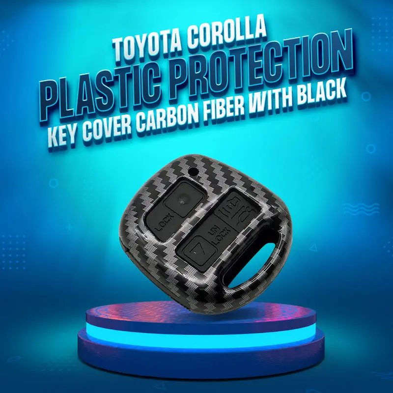 Toyota Corolla Plastic Key Cover Pvc 3 Buttons 2006-2008 - - Carbon Fiber With Black 1