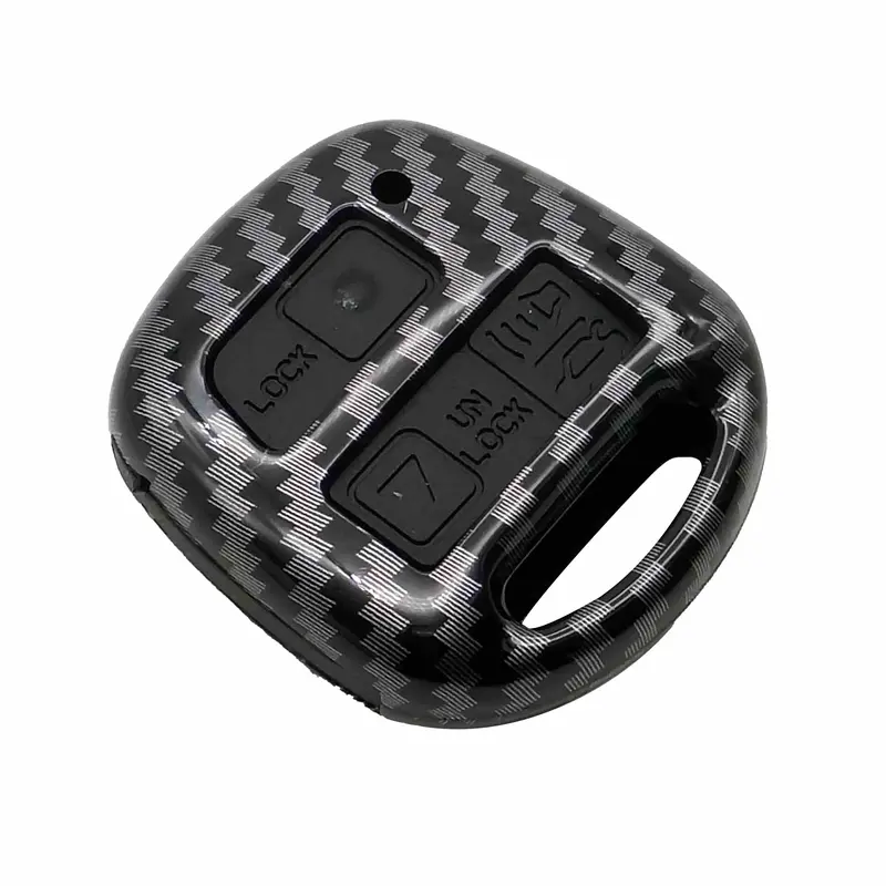 Toyota Corolla Plastic Key Cover Pvc 3 Buttons 2006-2008 - - Carbon Fiber With Black 2