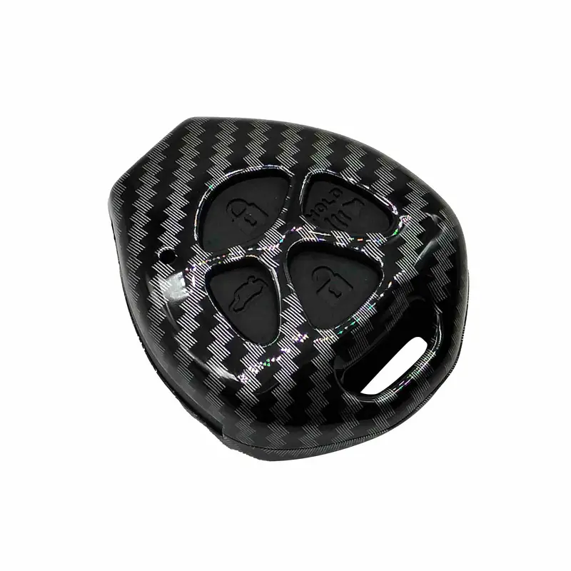 Toyota Corolla Plastic Key Cover Pvc 4 Buttons 2009 - 2014 - - Carbon Fiber With Black 2