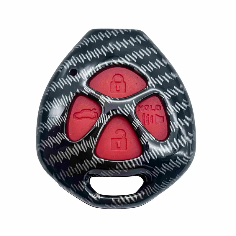 Toyota Corolla Plastic Plastic Key 4 Buttons 2009 - 2014 - - Cover Carbon Fiber With Red 2