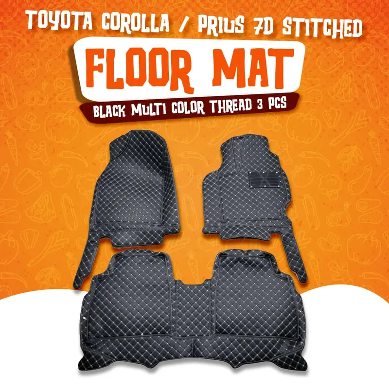 Toyota Corolla / Prius 7D Floor Mats - Black - 3 Pcs Set 2014 - 2025 1