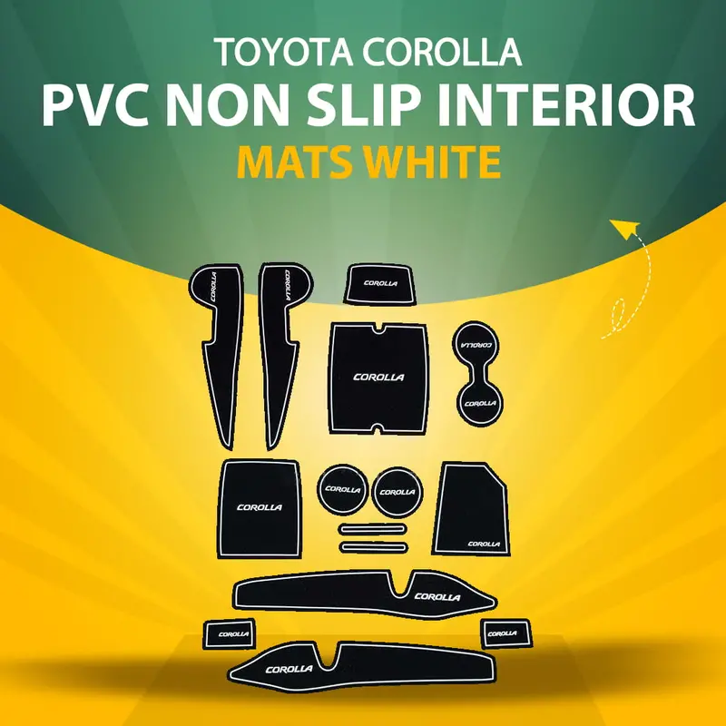 Toyota Corolla Pvc Non Slip Interior Mats White 2014 - 2021 1