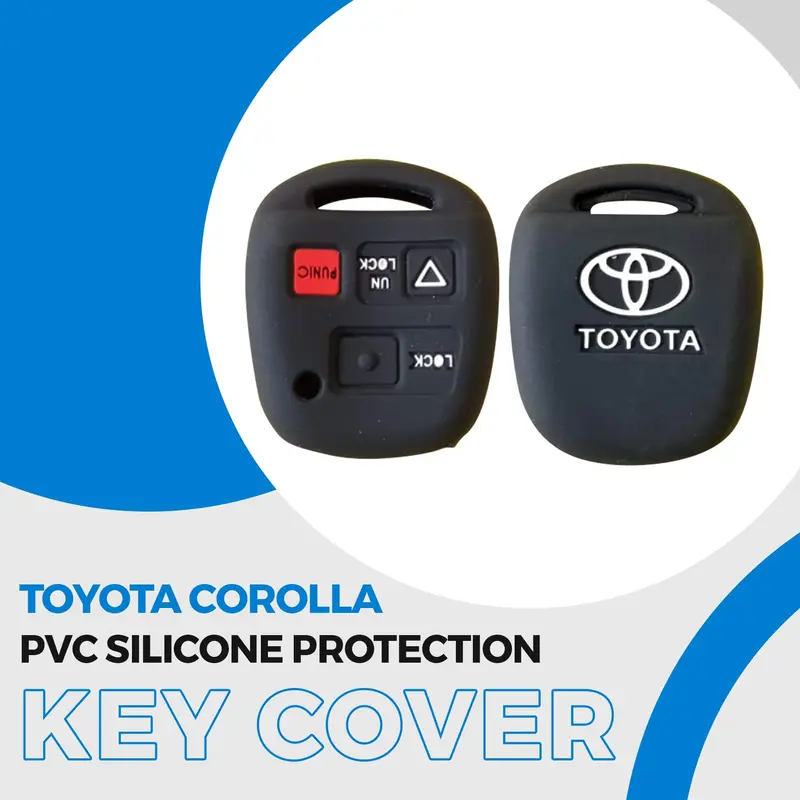 Toyota Corolla Pvc Silicone Protection Key Cover 3 Button 2006 - 2008 1