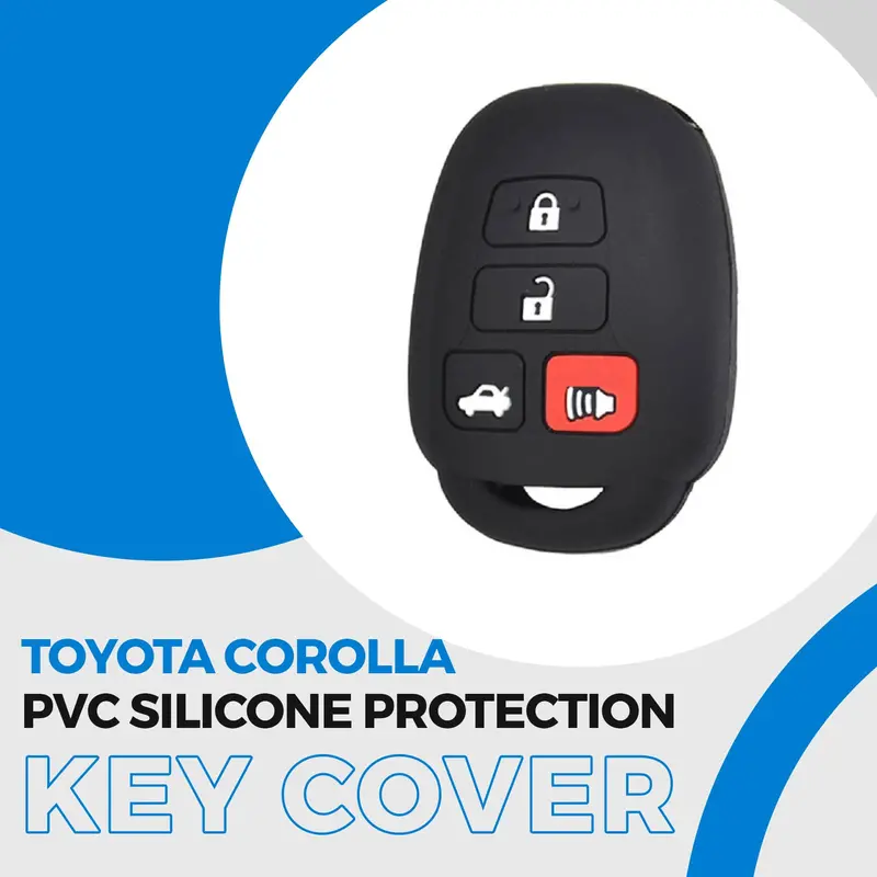 Toyota Corolla Pvc Silicone Protection Key Cover 4 Button 2014 - 2017 1