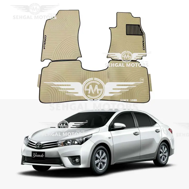 Toyota Corolla Rubber Floor Mat With Black Border 3Pcs Model 2017 - 2021 1