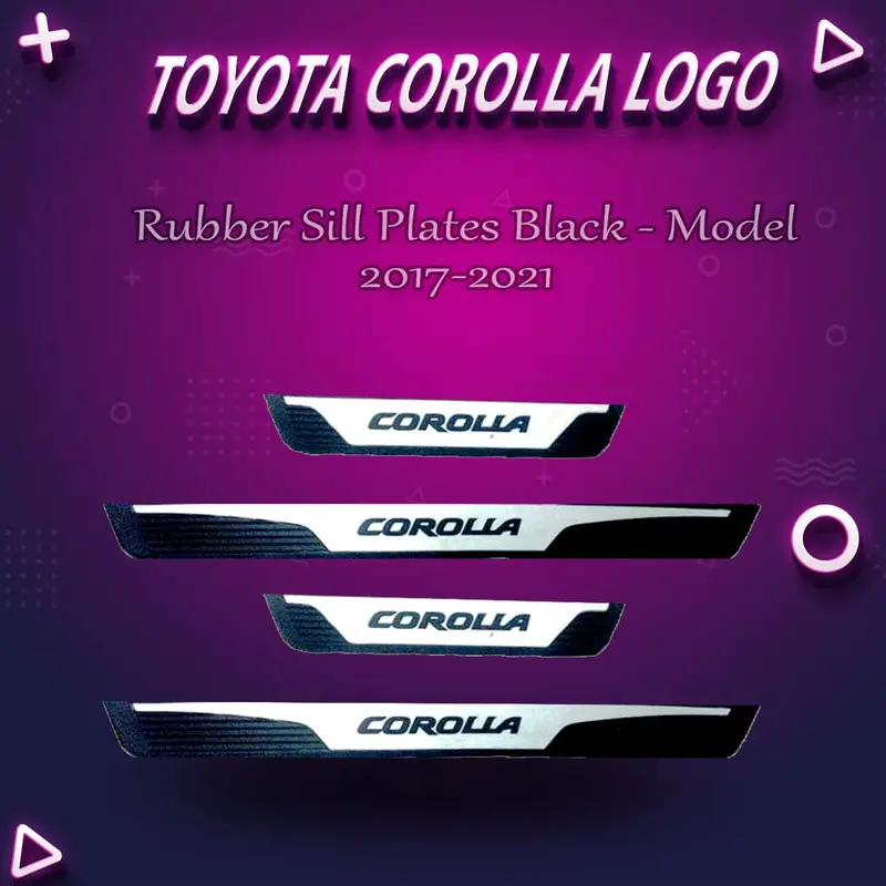 Toyota Corolla Rubber Sill Plates Black - Model 2017-2021 1