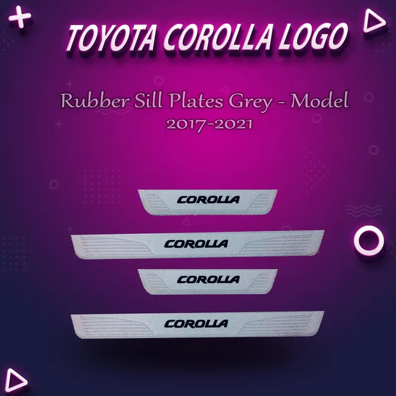 Toyota Corolla Rubber Sill Plates Grey - Model 2017-2021 1