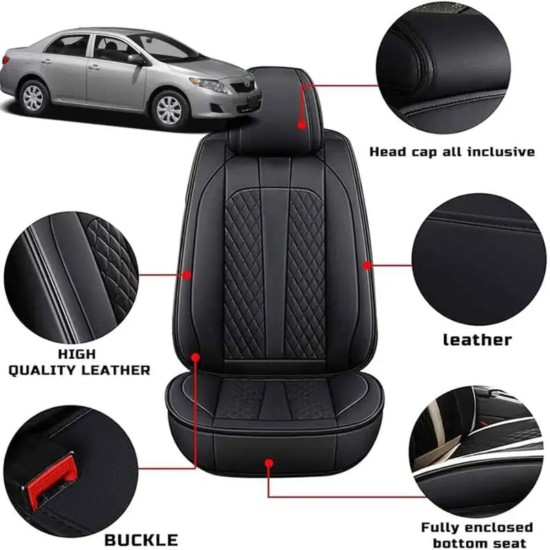 Toyota Corolla Seat Cover Japanese Leather Black Model 2009-2014 1