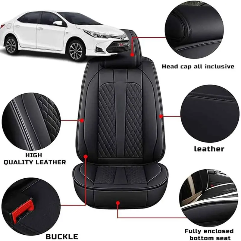 Toyota Corolla Seat Cover Japanese Leather Black Model 2015-2024 1