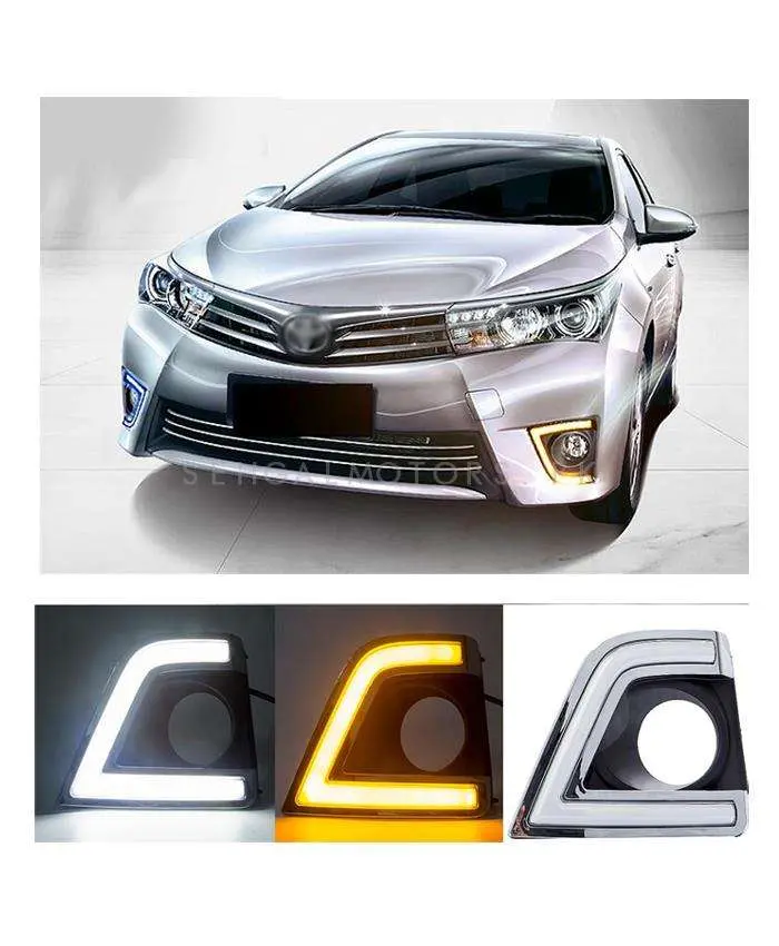 Toyota Corolla Smd Cob Fog Lamps Light Drl Covers 2014 - 2017 2