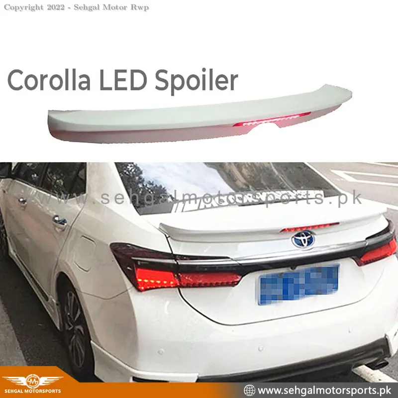 Toyota Corolla Trunk Spoiler Slim With Led (Fiber) Model 2017-2021 1