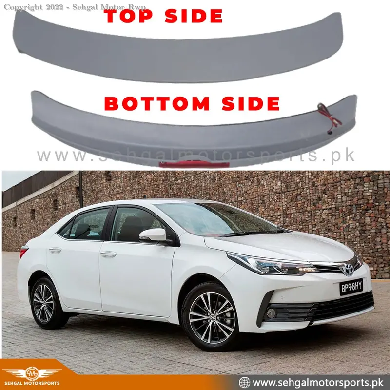 Toyota Corolla Trunk Spoiler Sports Style With Led (Fiber) Model 2014-2021 1