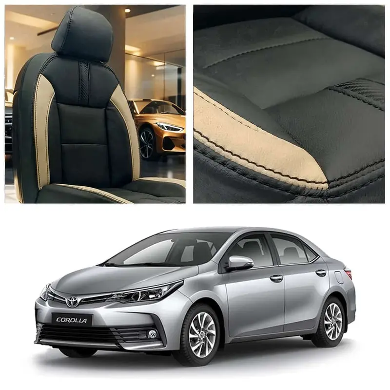 Toyota Corolla Type R Black Beige Seat Covers 2014 - 2021 1