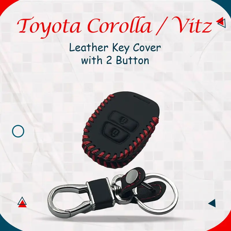 Toyota Corolla / Vitz  Leather Key Cover With 2 Buttons 1