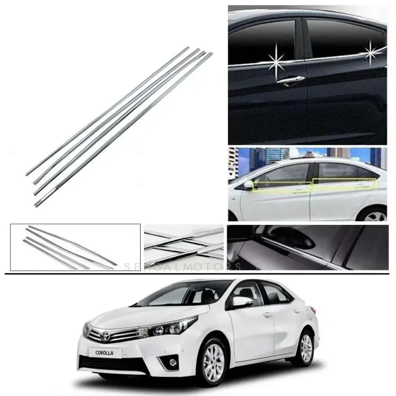 Toyota Corolla Window Chrome Weather Strip 2008 - 2014 - 4 Pcs 1