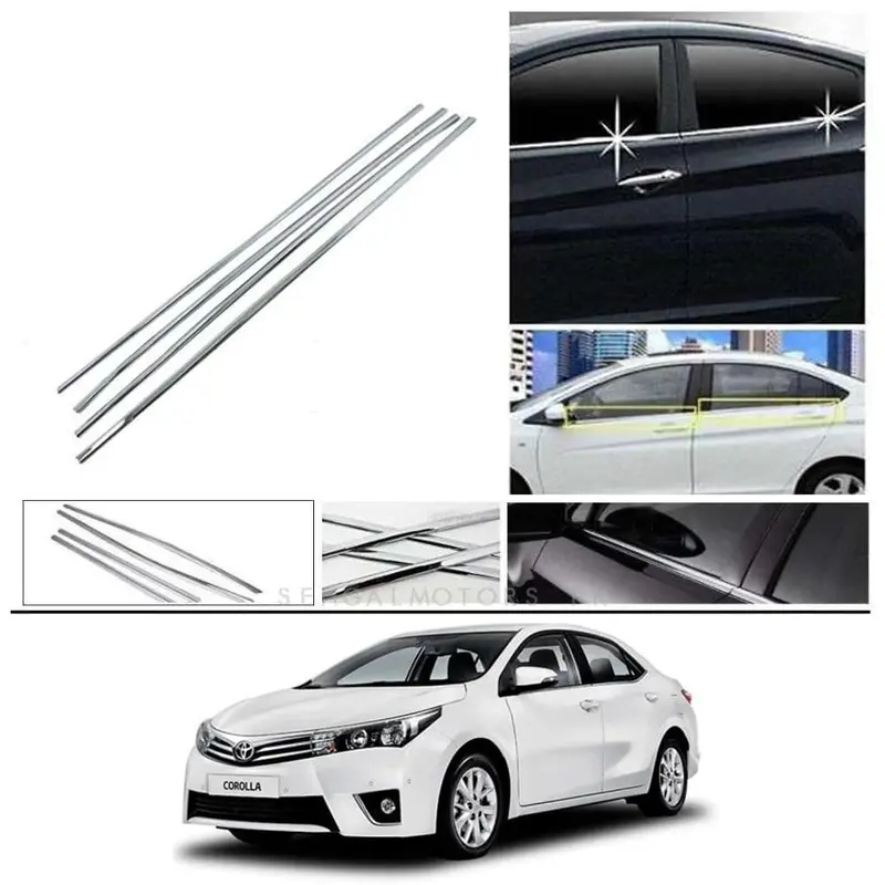 Toyota Corolla Window Chrome Weather Strip 2014 - 2017 - 4 Pcs 1