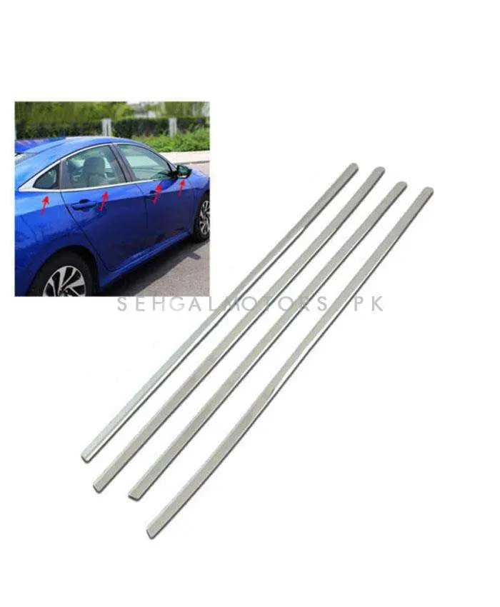 Toyota Corolla Window Chrome Weather Strip 2014 - 2017 - 4 Pcs 2
