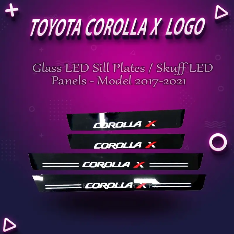 Toyota Corolla X Glass Led Sill Plates / Skuff Led Panels - Model 2017-2021 1