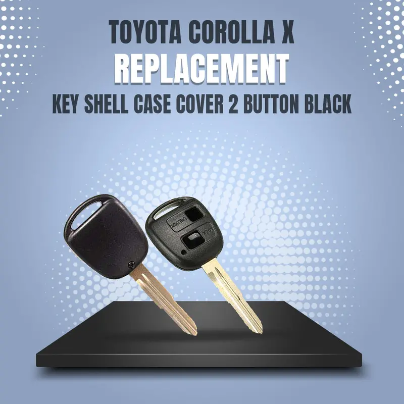 Toyota Corolla X Key Shell Case Cover Black 2 Button - Replacement Casing 1