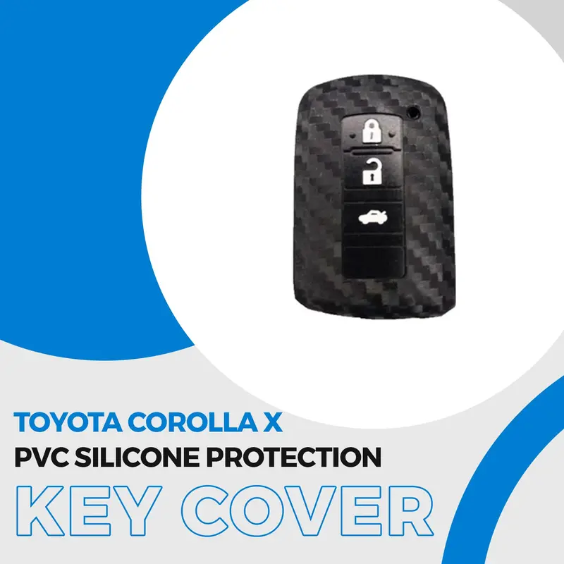 Toyota Corolla X Pvc Silicone Key Cover Carbon Fiber 2017-2022 1
