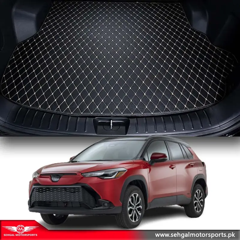 Toyota Cross 7D Eco Trunk Mat Black (With Black Or Beige Stitch) Model 2021-2022 1