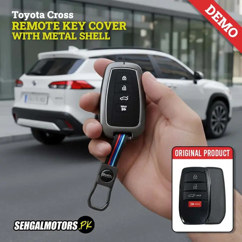 Toyota Cross Remote Metal Key Shell Case Cover 4 Buttons 2022 - 2025 - Replacement Casing 1
